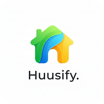 Huusify Logo, ein Haus in bunten Farben